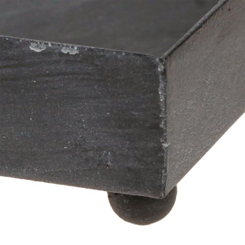 Artikel Deko Tablett Metall Schwarz Grau gewaschen 15×15cm 2St