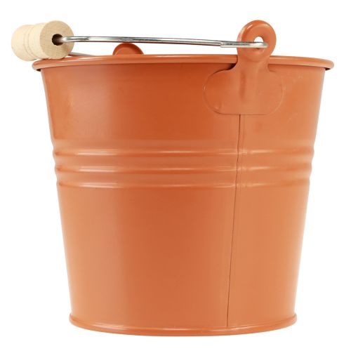 Artikel Deko Eimer Metall Übertopf Orangebraun Ø16cm H14,5cm 1,6L