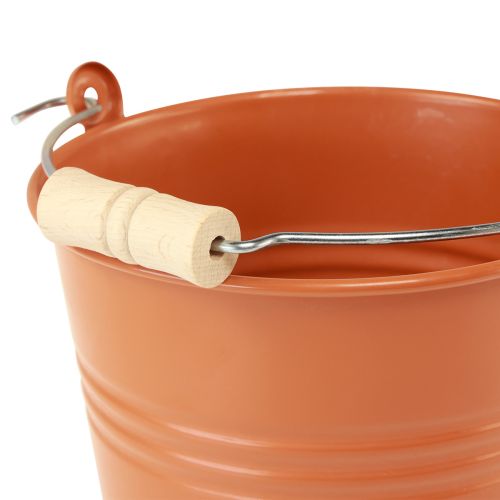 Artikel Deko Eimer Metall Übertopf Orangebraun Ø16cm H14,5cm 1,6L