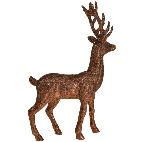 Artikel Deko Hirsch Rentier Kupfer Dekofigur Glitter H37cm