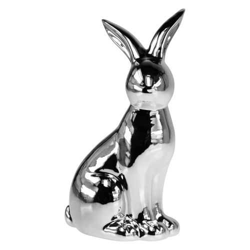 Artikel Deko Osterhase Keramik Deko Hase sitzend Silber H23cm