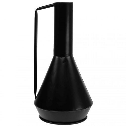 Artikel Deko Vase Metall Schwarz Henkel Dekokanne 14cm H28,5cm