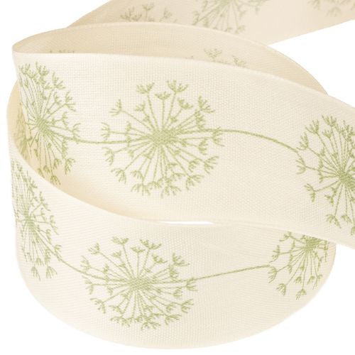 Artikel Dekoband Geschenkband Pusteblume Creme 40mm 15m