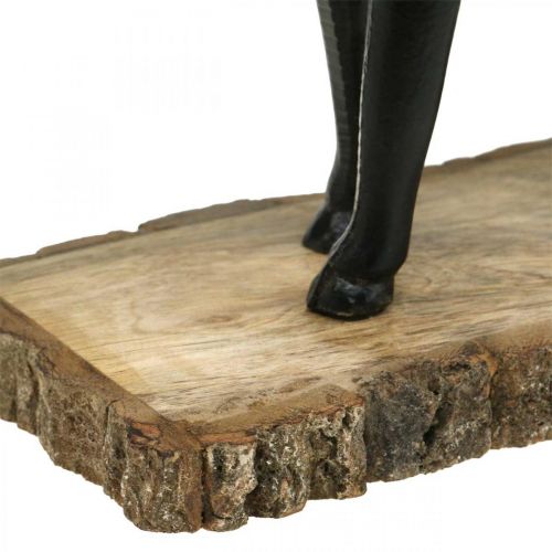 Artikel Deko Hirsch Deko Rentier Metall Holz Schwarz H25cm