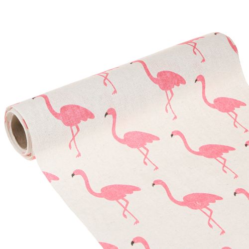 Artikel Dekostoff Flamingo Weiß-Pink 30cm x 3m