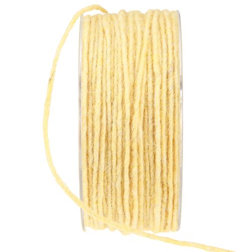 Artikel Dochtfaden Wollschnur Filzschnur Wollfaden Gelb Ø3mm 100m