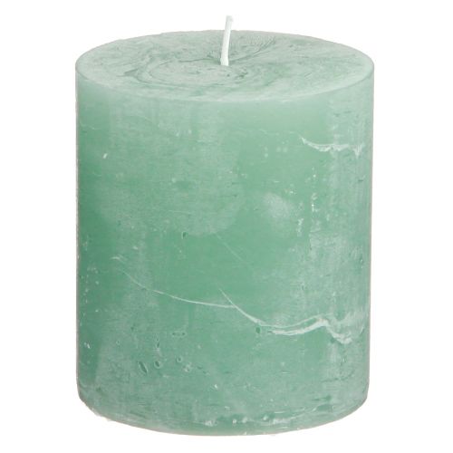 Floristik24 Durchgefärbte Kerzen Grün Jade Stumpenkerzen 70×80mm 4 St