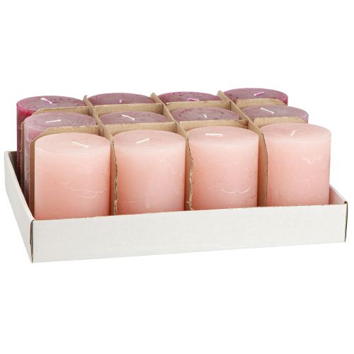Artikel Stumpenkerzen Set Rosa & Berry Farben, 70x100mm, Lange Brenndauer, 12er Pack, Ideal für Deko & Geschenk