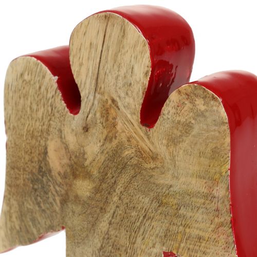 Artikel Engel Dekofigur Holz Rot, Natur 15cm