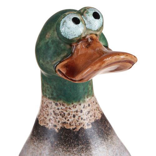 Artikel Enten Deko Keramik Braun Grün Erpel Sitzend H17,5cm 2 St