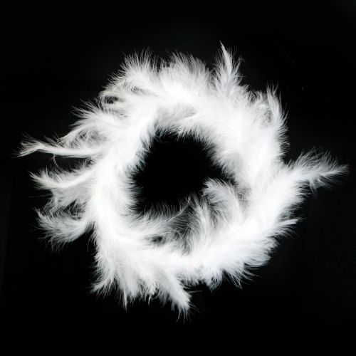 Floristik24 Federkranz Weiß Ø20cm Dekokranz Frühling Echte Federn 3St