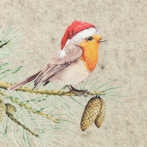Artikel Filzmatte Tischmatte Rotkehlchen Grau Filz 40×30cm 4 St