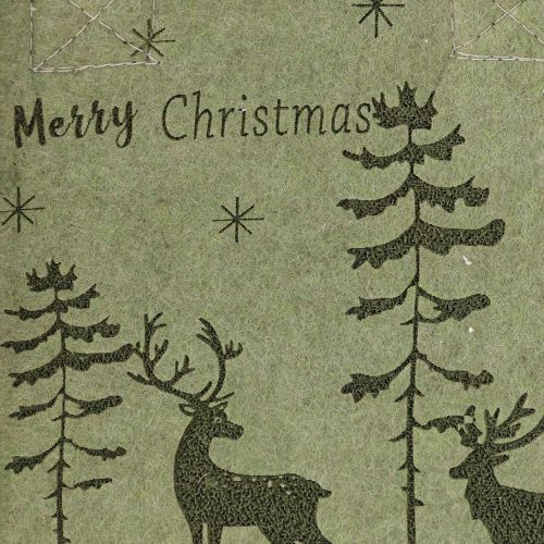 Artikel Filztasche Merry Christmas klein mit Henkeln Grün 15×10cm