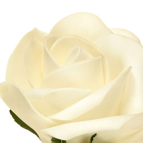 Artikel Foam Rosen mit Stiel Blumen Schaumstoff Creme Ø7,5cm 18 St