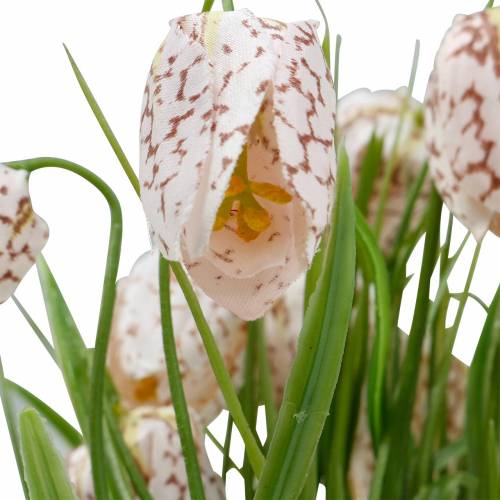 Floristik24 Künstliche Schachbrettblume im Topf, Frühlingsblume Fritillaria, Seidenblume Rot-Weiß