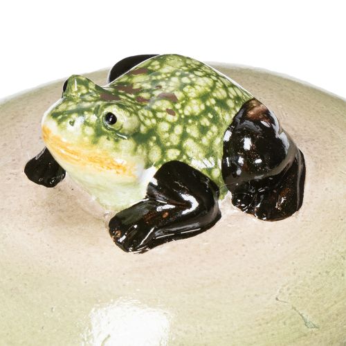 Artikel Dekorativer Frosch auf Stein für jahreszeitlich wandelbare Dekoration 13cm 3St