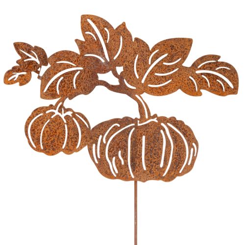 Artikel Gartenstecker Metall Kürbis Rostoptik 100cm für Herbstdekoration