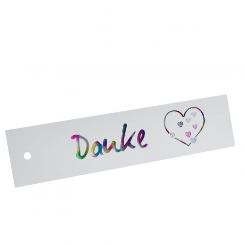 Artikel Geschenkanhänger Dekohänger Danke Rot Weiß 20x4,5cm 12St