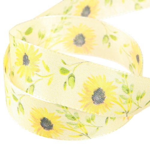 Artikel Geschenkband Sonnenblumen Seidenband Gelb 25mm 18m