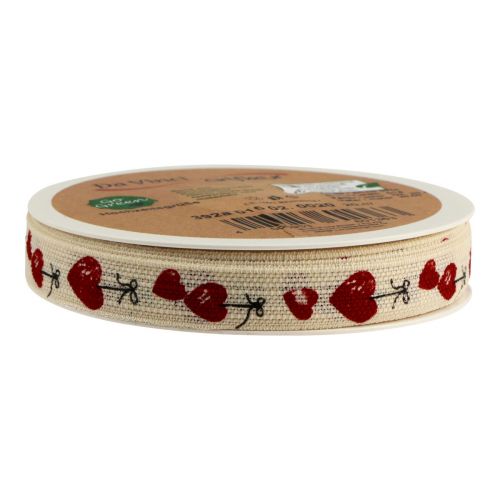 Artikel Geschenkband Herzen Deko Baumwollband 15mm 20m