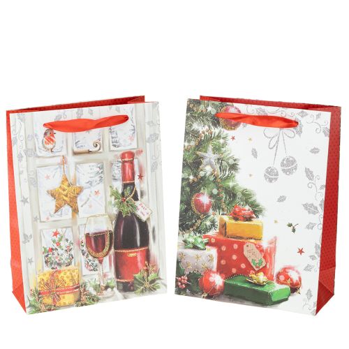Artikel Geschenktüte Weihnachten 8cm x 18cm H24cm 2er-Set