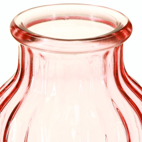 Artikel Glas Blumenvase Retro Rosa Getönt Ø11cm H14,5cm 2St