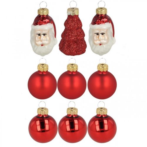 Artikel Mini Weihnachtsdeko Figuren und Kugeln Sortiert Glas 3cm 9St