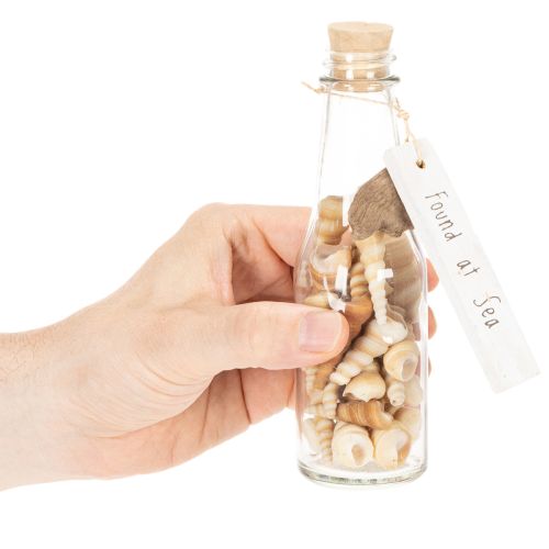 Artikel Glasflaschen-Set mit Muscheln und Anhänger, 17 cm, 2 Stück, maritime Tischdekoration