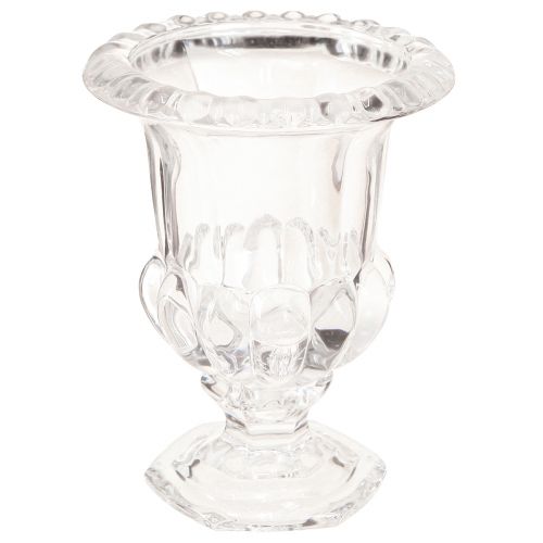 Floristik24 Glasvase Kleine Vase mit Fuß Klar Retro Ø11cm H14cm