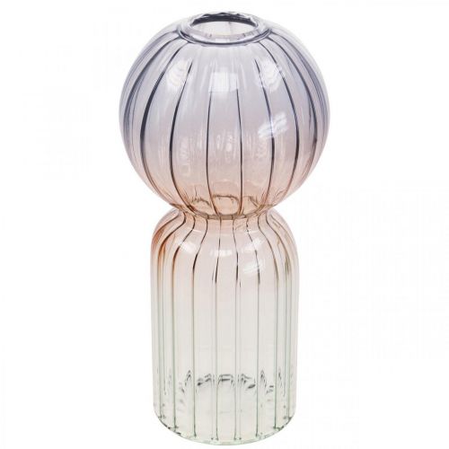 Artikel Glasvase Deko Vase Blau Braun Klar Mini Vase Ø8cm H17cm