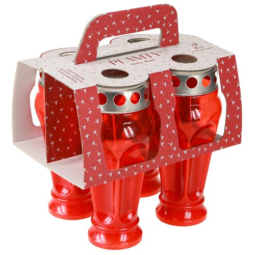 Artikel Grablichter Rot Grabkerzen Brenndauer 18h Ø9cm H19cm 4 St