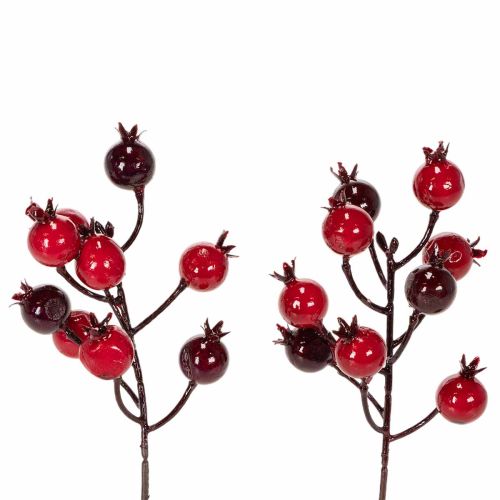 Artikel Künstliche Granatapfelzweige 19 cm, 4 Stück, rot, für Vase und Gestecke