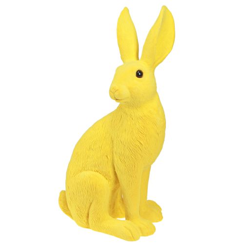 Artikel Hase Gelb Sitzender Osterhase Deko beflockt 16×13×35cm