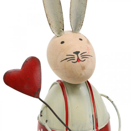 Artikel Hase mit Kind Kantensitzer Ostern Holz, Metall H21/23cm 2er-Set
