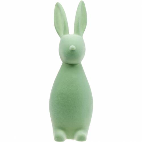 Floristik24 Osterdeko Hase 47cm Grün beflockt Osterhase Deko-Figur Ostern