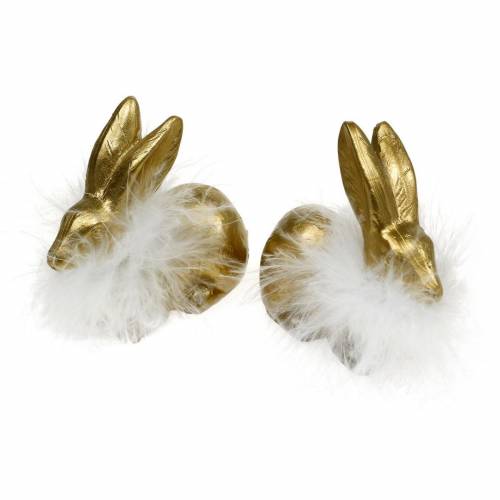 Floristik24 Osterdeko Hase Golden Sitzender Osterhase Tischdeko 4St