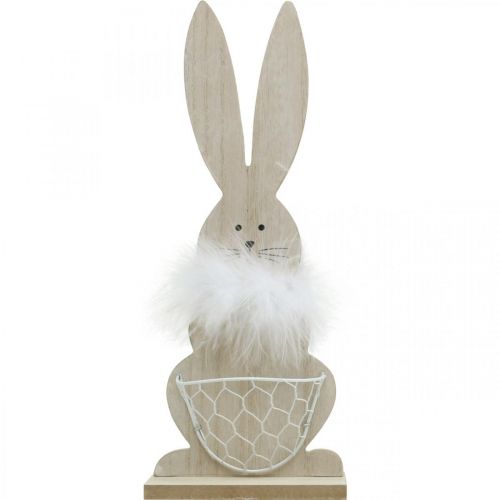 Artikel Hase mit Korb Osterhase Aufsteller Holzdeko Ostern Natur H30cm