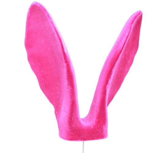 Artikel Hasen Deko Ohren Pink für Ostern Beflockt Stab H56cm