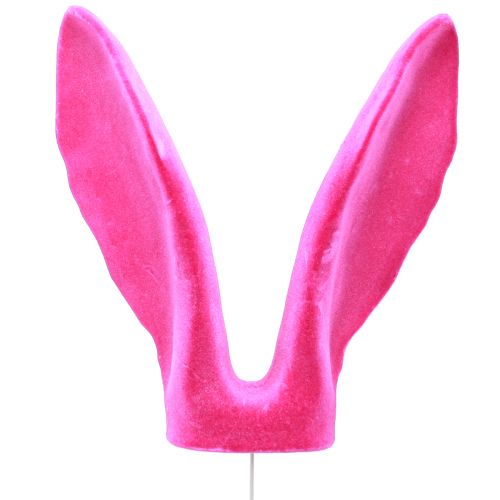 Artikel Hasen Deko Ohren Pink für Ostern Beflockt Stab H56cm