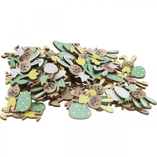 Floristik24 Streudeko Ostern, Hasen mit Ei Blume und Karotte, Osterhase, Streuteile mit Klebepunkt H5cm 48 St