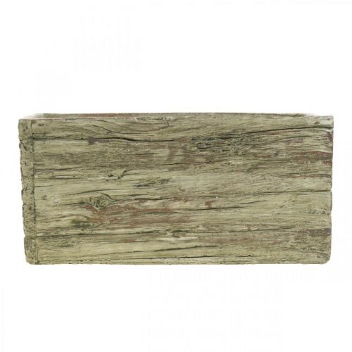 Artikel Pflanzkasten Keramik rechteckig Holz Look Braun 23×10,5cm H11cm