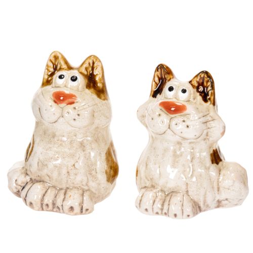 Artikel Keramik Katzen Deko Figuren Lustige Tierfiguren für Wohnzimmer Dekoration 8cm 4St