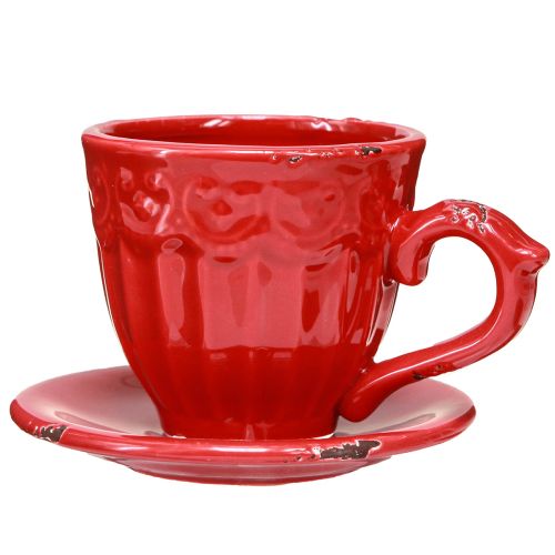 Keramik Kerzenhalter Rot Tasse Für Stabkerzen 13×11×8cm 3 St