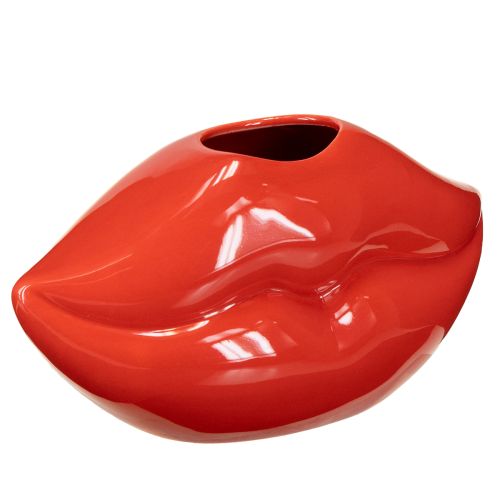 Artikel Keramik Vase Roter Kussmund Dekovase 17×8,5×9cm