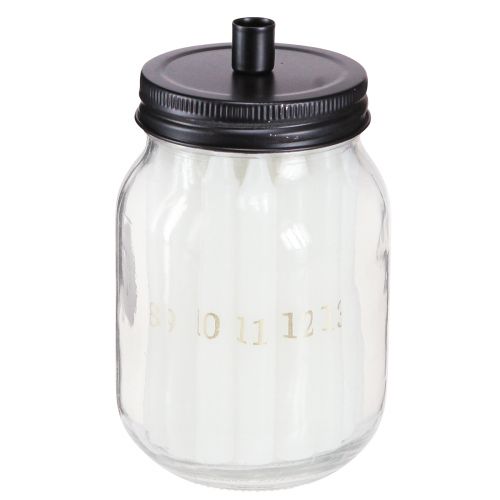 Artikel Kerzenhalter auf Glas mit 24 Kerzen Adventskalender H14,5cm