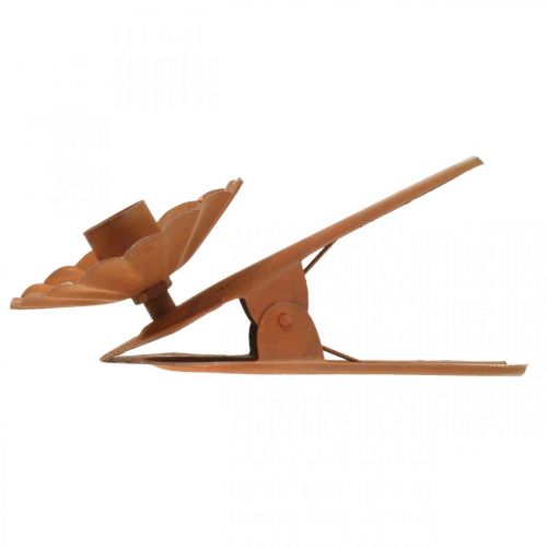 Floristik24 Kerzenhalter zum Klemmen, Advent, Kerzendeko aus Metall Edelrost Ø8,5cm L16cm