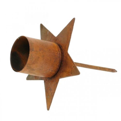 Artikel Stern Kerzenhalter zum Stecken Edelrost Adventsdeko 6cm 4St