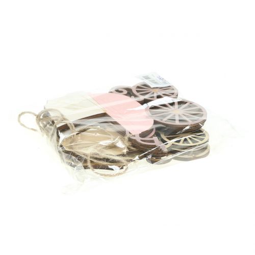 Floristik24 Dekohänger Kinderwagen Rosa/Blau 16,5cm x 15cm 6St