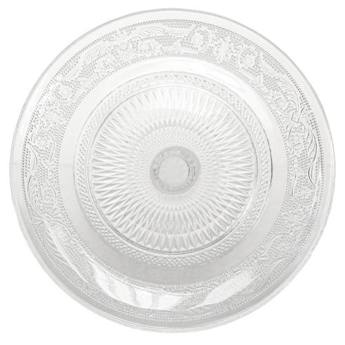 Floristik24 Klassische Glas-Tortenplatte mit feiner Gravur - Elegant für jede Feier Ø 20cm