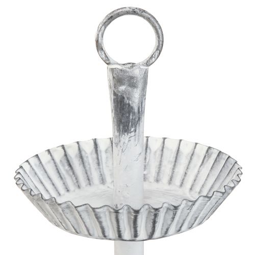 Artikel Etagere Shabby Chic Metall Weiß 2-stöckig Ø16,5cm